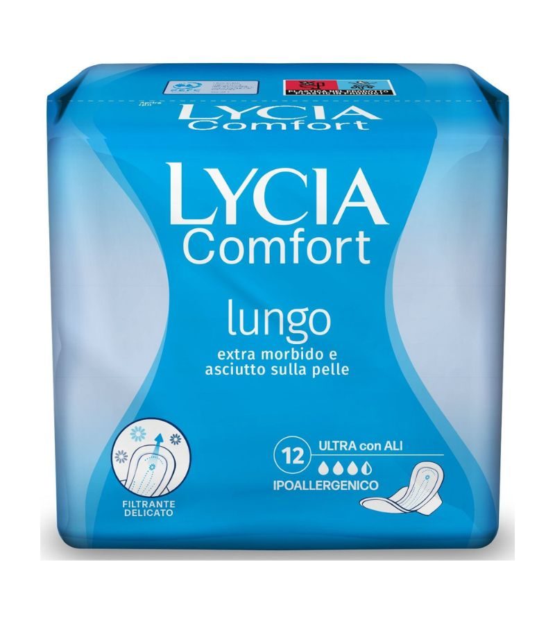 LYCIA – Assorbenti Ultrasottili Lunghi Con Ali – 12Pz