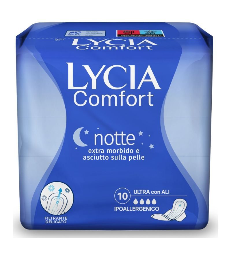 LYCIA – Assorbenti Ultrasottili Notte Con Ali – 10Pz