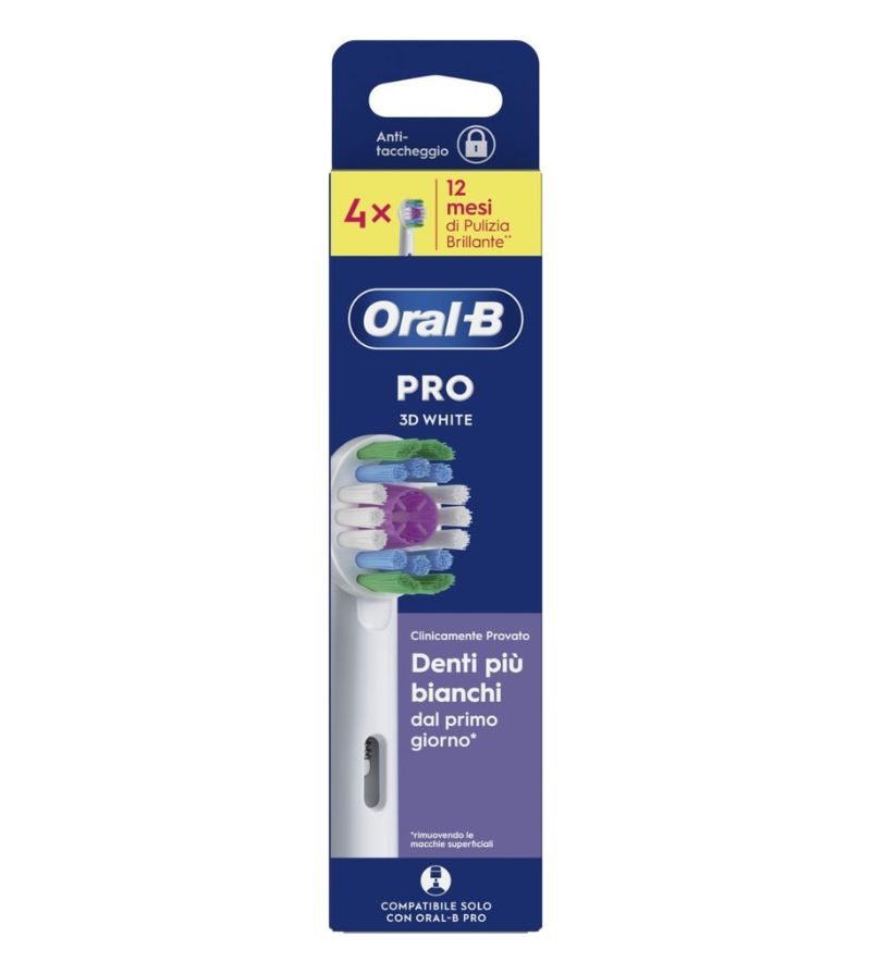 ORAL B – Ricarica Spazzolino Elettrico 3D White – 4Pz