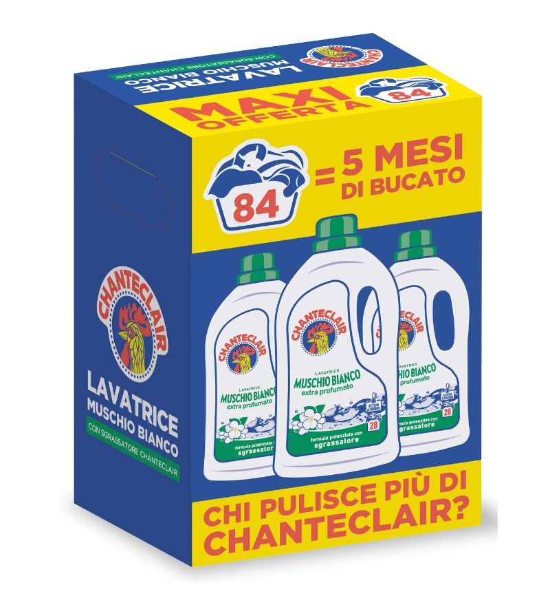 CHANTECLAIR – Detersivo Liquido Lavatrice Muschio Bianco – 3X28 Lav.