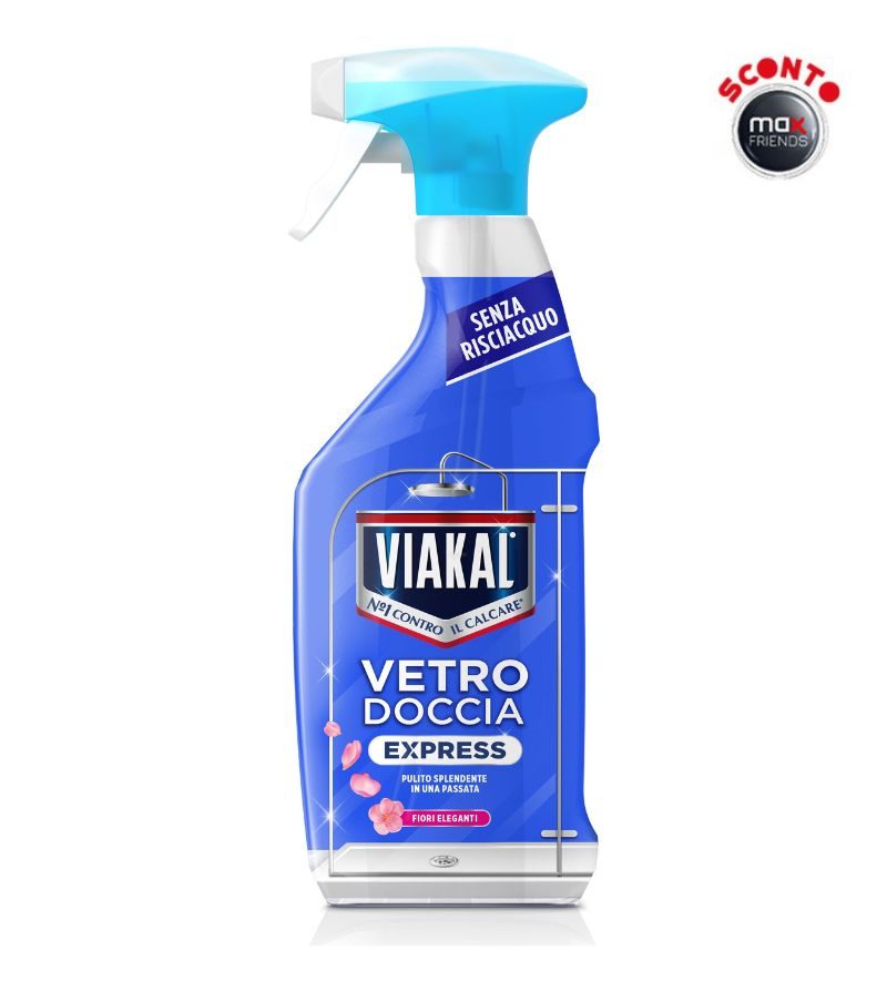 VIAKAL – Anticalcare Spray Express Vetro Doccia Fiori Eleganti – 470Ml