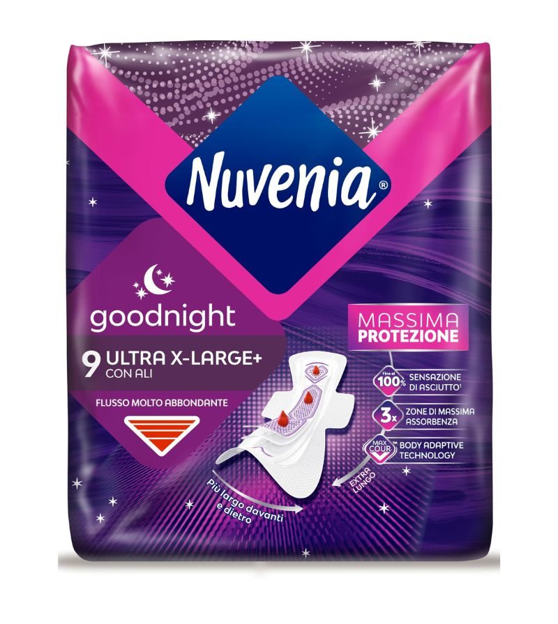 NUVENIA – Assorbenti Ultra Notte Xl Con Ali – 9Pz