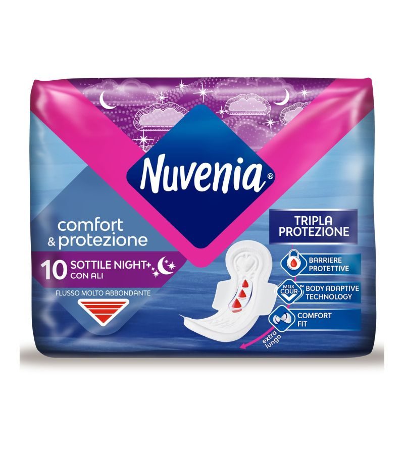 NUVENIA – Assorbenti Ultra Sottili Notte Con Ali – 10Pz