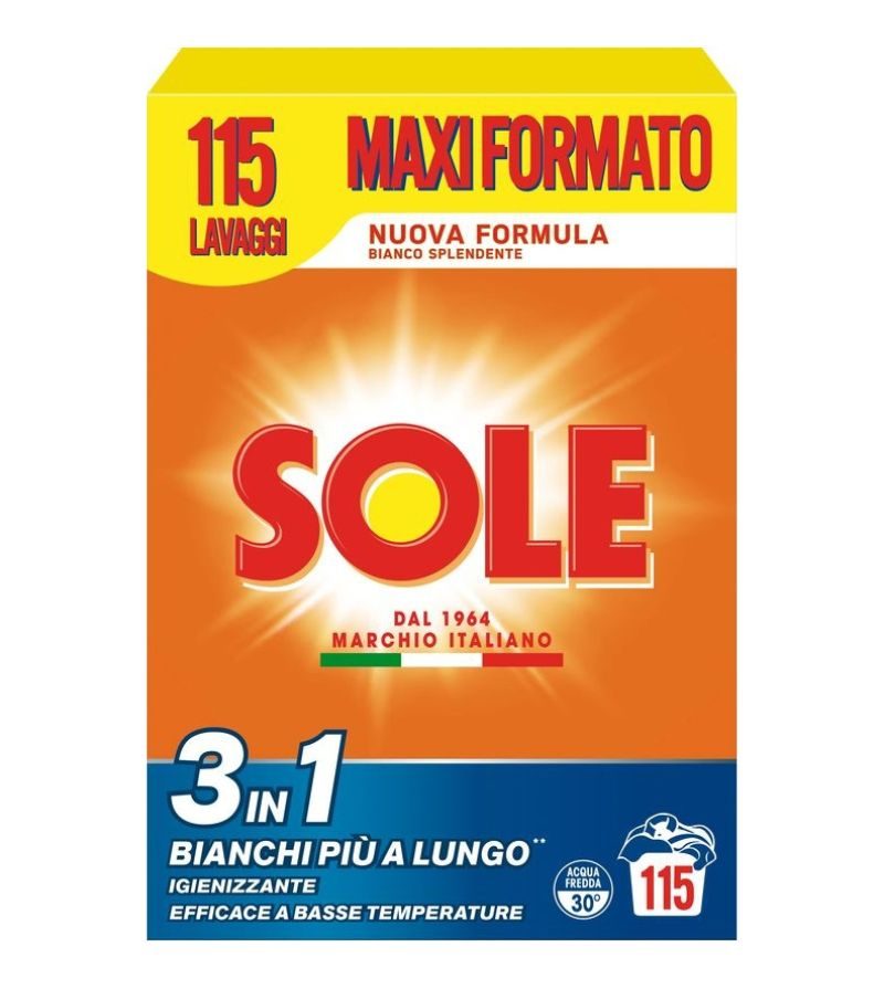 SOLE – Detersivo Lavatrice In Polvere Bianco – 115 Misurini
