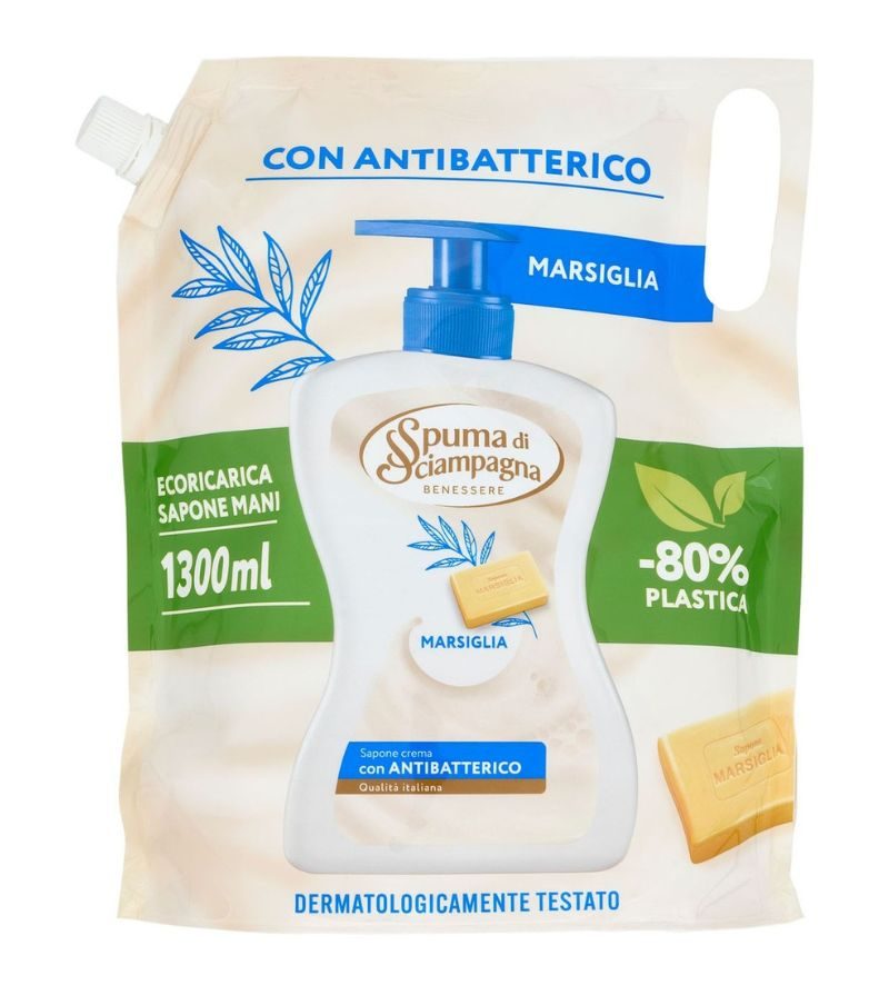 SPUMA DI SCIAMPAGNA – Ecoricarica Sapone Liquido Marsiglia – 1300Ml