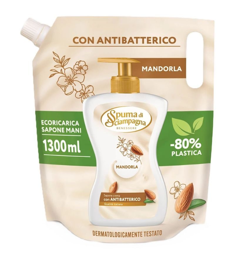 SPUMA DI SCIAMPAGNA – Ecoricarica Sapone Liquido Mandorla – 1300Ml