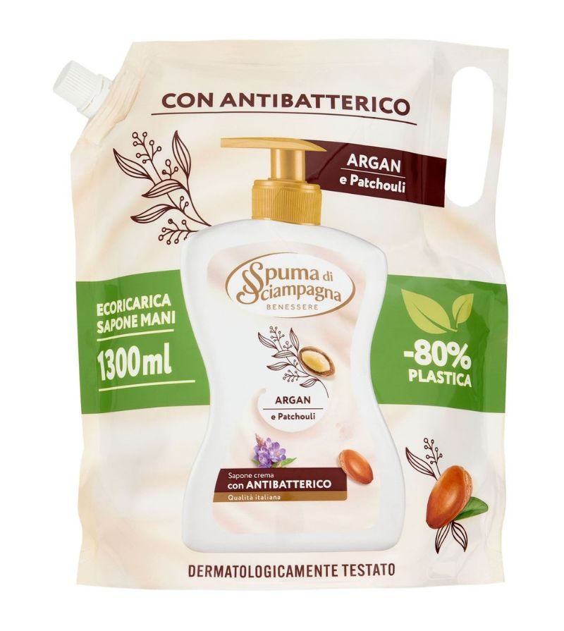 SPUMA DI SCIAMPAGNA – Ecoricarica Sapone Liquido Argan – 1300Ml