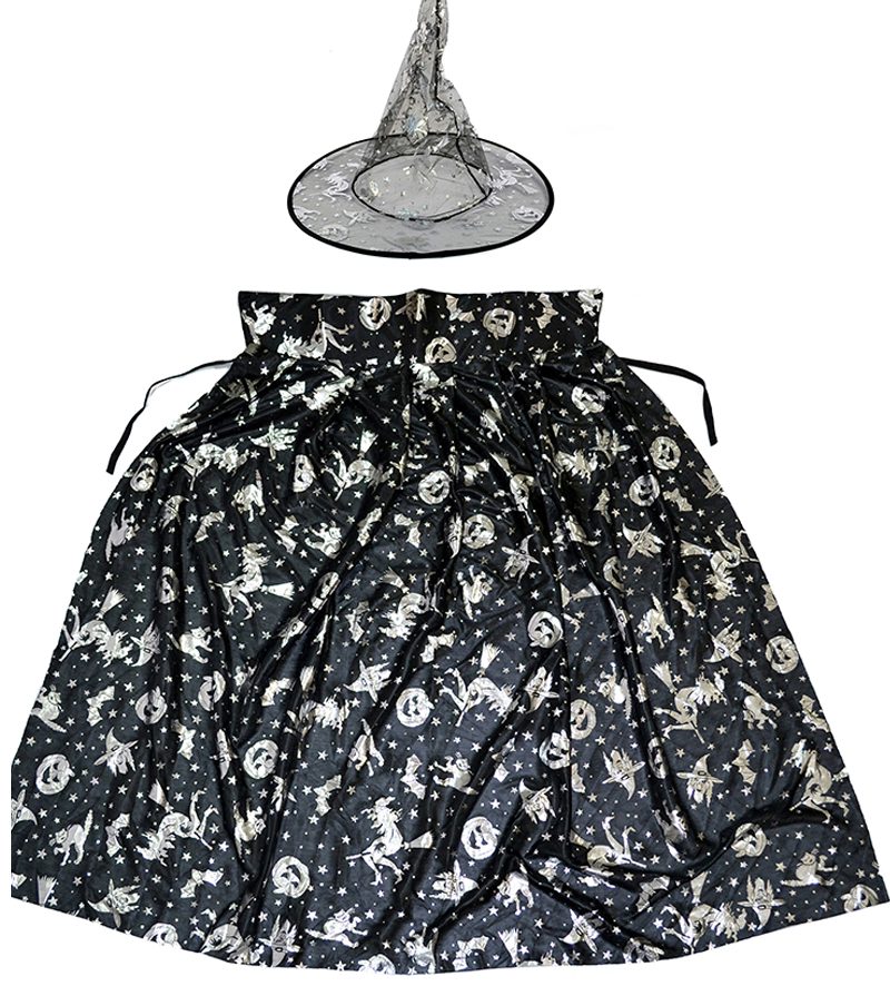 COSTUME HALLOWEEN – Mantello E Cappello Strega Bambina