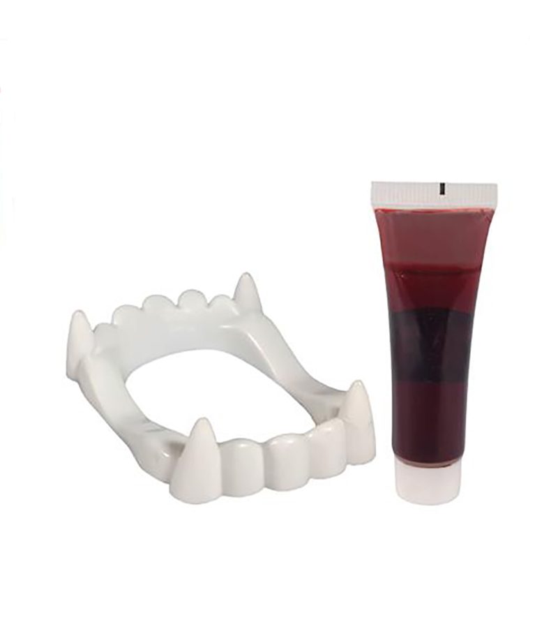 ACCESSORI HALLOWEEN – Denti Dracula Con Sangue Finto