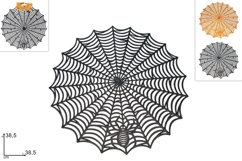 DECORAZIONE HALLOWEEN – Tovaglietta Ragnatela Diametro 38.5 Cm 2 Colori