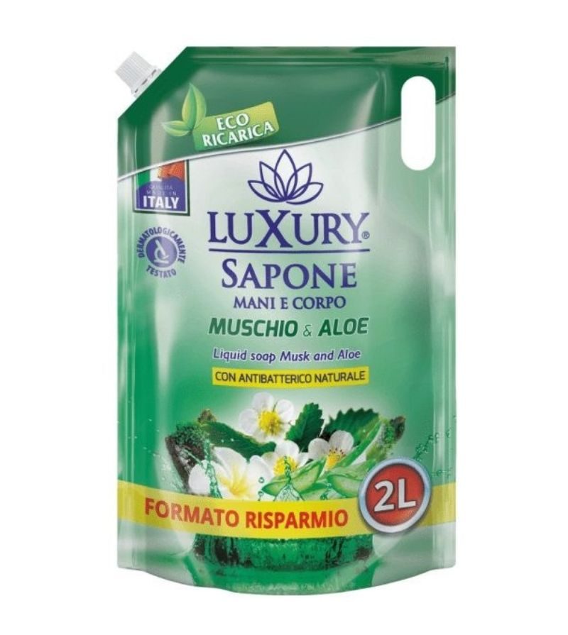 LUXURY – Sapone Liquido Ecoricarica Muschio E Aloe – 2Lt