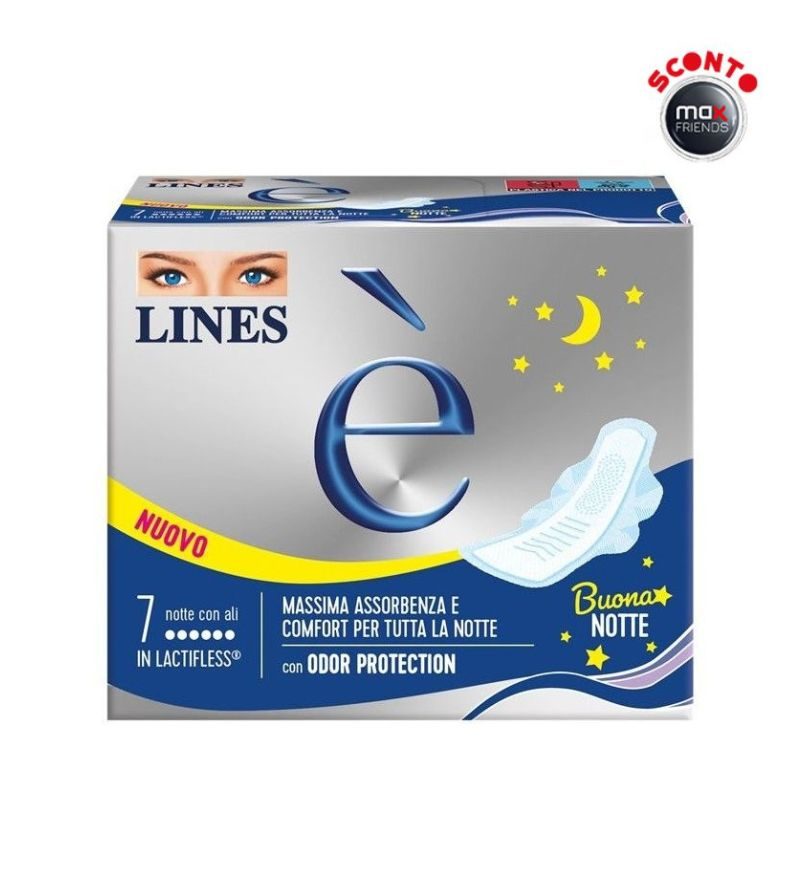 LINES È – Assorbenti Notte Con Ali – 7Pz