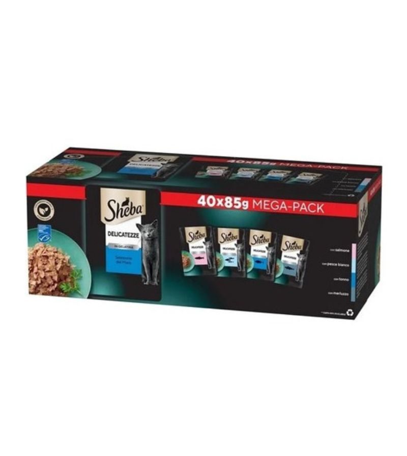 SHEBA – Delicatezze Selezione Del Mare In Gelatina – 40X85Gr