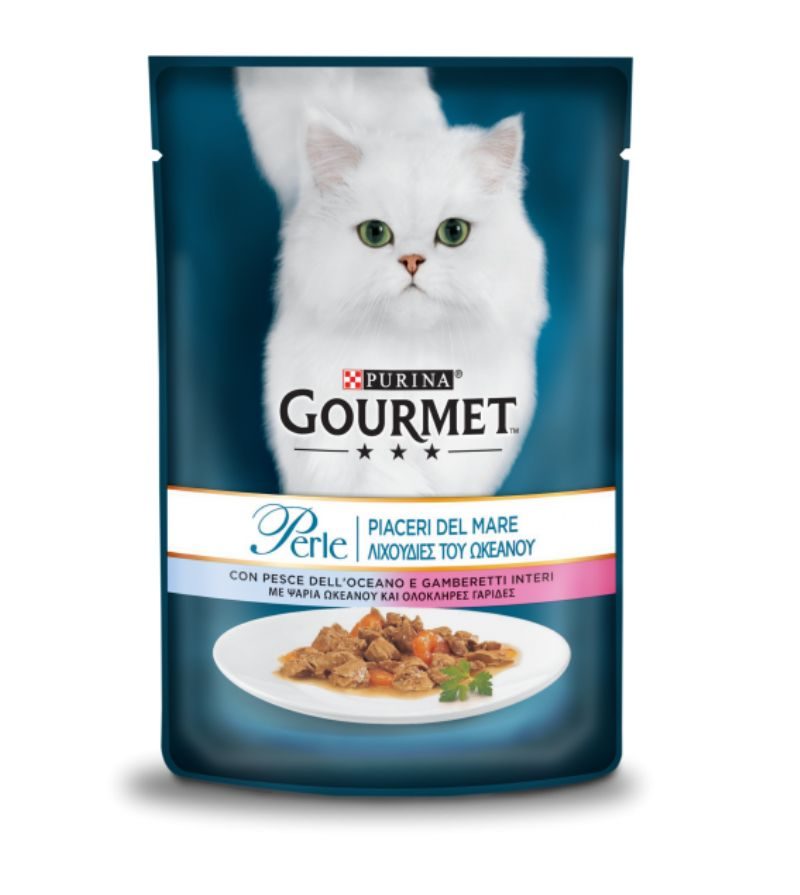 GOURMET – Perle Piaceri Del Mare Con Pesce Dell’Oceano E Gamberetti In Salsa – 85Gr