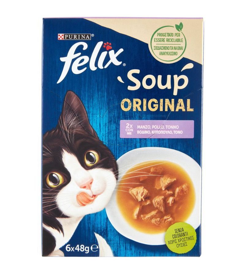 FELIX – Soup Time Multipack Selezioni Miste Manzo. Pollo E Tonno – 6X48Gr
