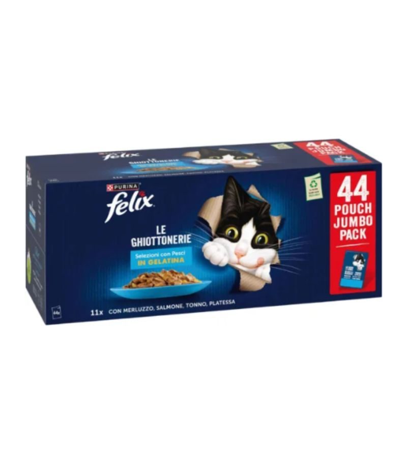 FELIX – Multipack Ghiottonerie Selezione Con Pesce In Gelatina – 44Pz