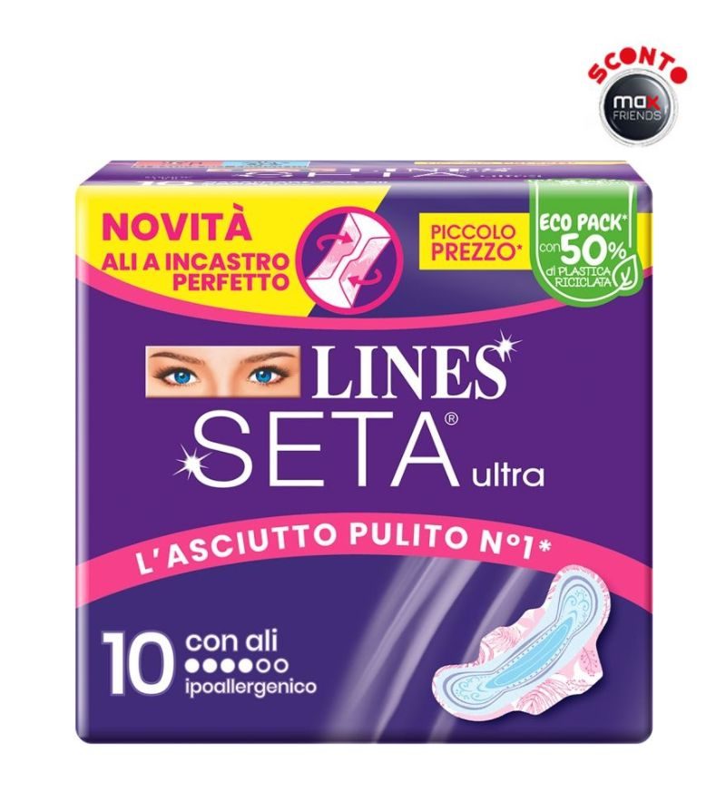 LINES SETA ULTRA – Assorbenti Con Ali – 10Pz