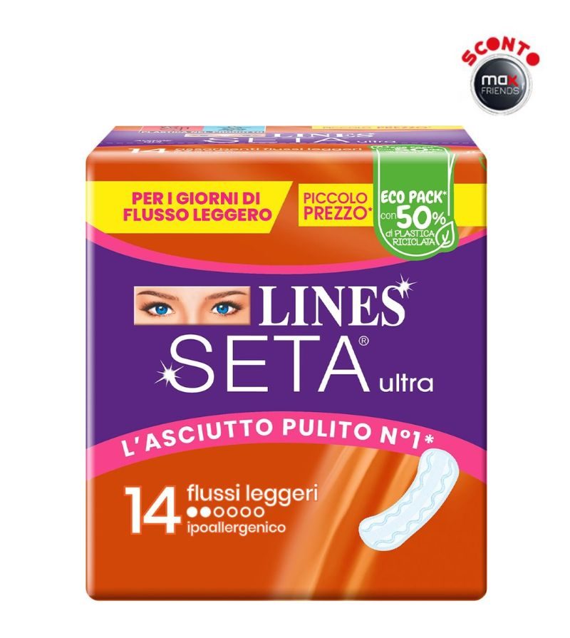 LINES SETA ULTRA – Assorbenti Flussi Leggeri – 14Pz