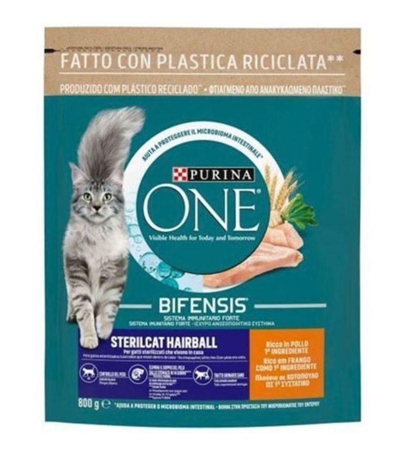 PURINA ONE – Crocchette Hairball Pollo – 800 Gr