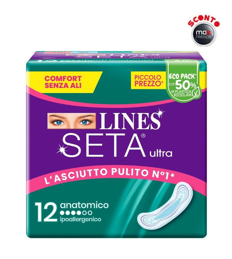 LINES SETA ULTRA – Assorbenti Anatomici – 12Pz